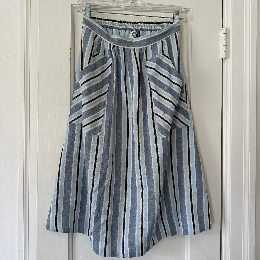 Women's Anthropologie Skirt Akemi + Kin Blue Striped Sz XS